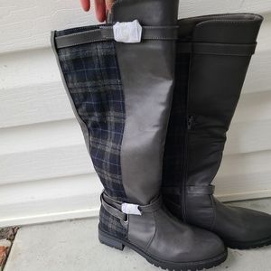 JustFab zenith riding boots. 7 plaid